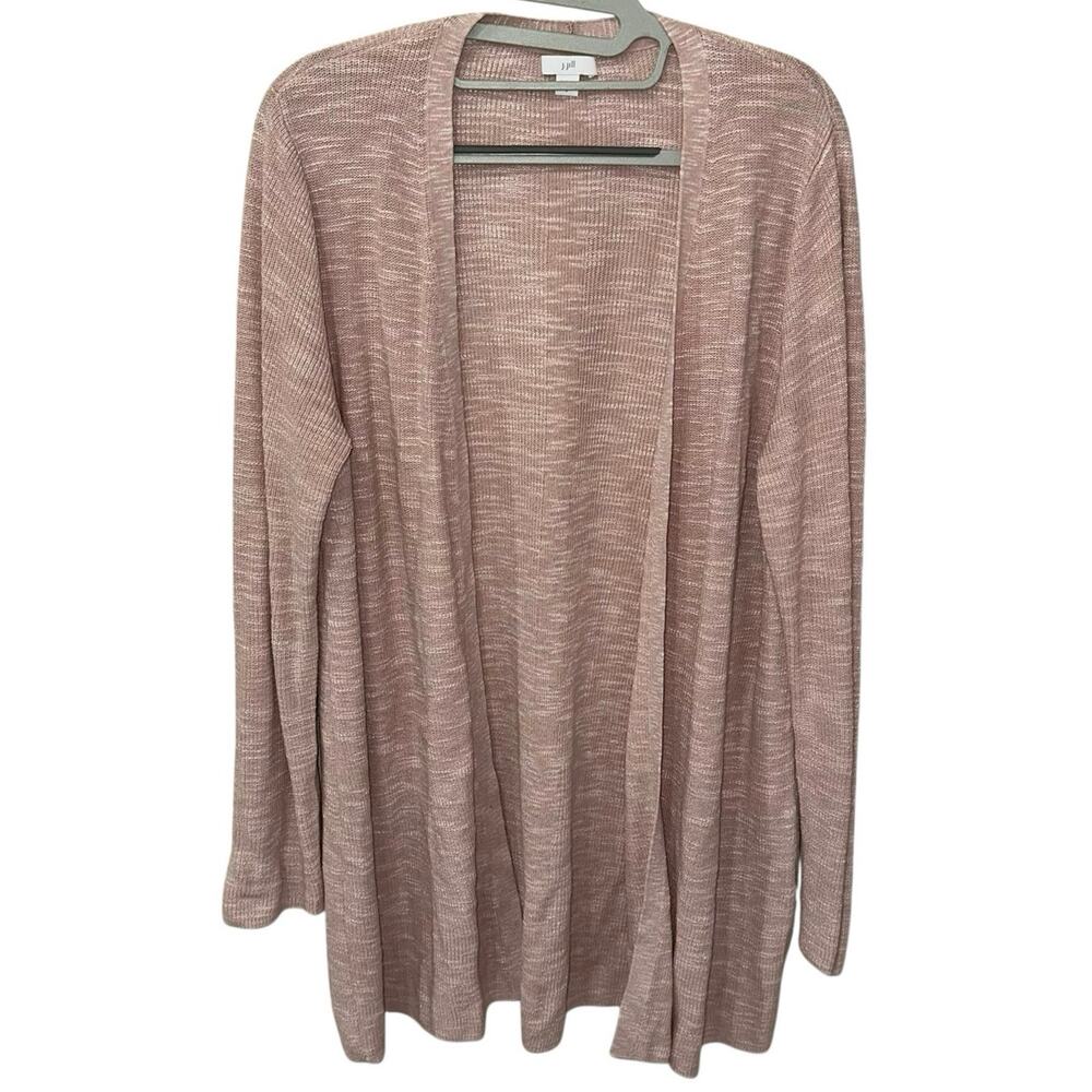 J.‎ Jill Linen Blend Open Front Cardigan Large Pink